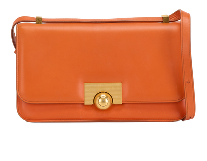 Small Classic Ronde Shoulder Bag, &pound;350, Handbags, Orange, Leather, Front view